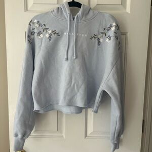 Flowery blue Hollister hoodie